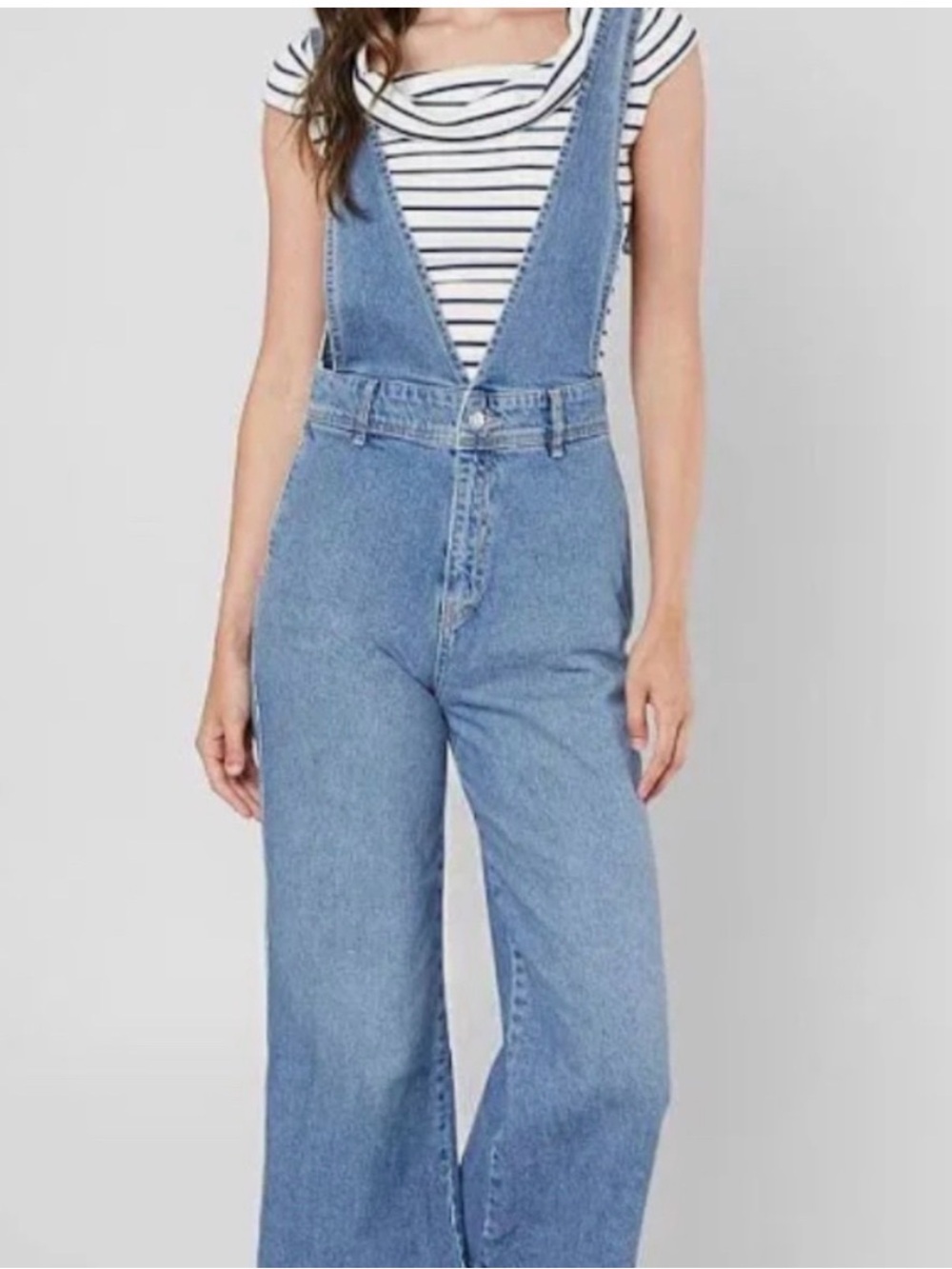 Free People Light Wash Women’s denim overalls